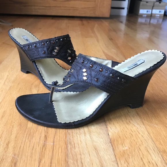 Metro 7 Jeweled brown wedges - Picture 5 of 8